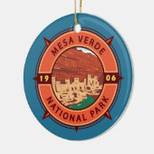 Mesa Verde Nationalpark Retro Kompass Emblem Keramik Ornament (Links)