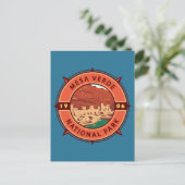 Mesa Verde Nationalpark Retro Kompass Emblem Postkarte (Stehend Vorderseite)