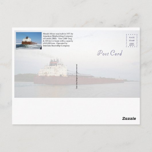 Mesabi Miner Postkarte (Rückseite)
