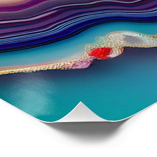 Meserizing Geode Art - Lebhafte Farbpartie Poster (Ecke)