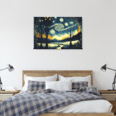 Meserizing Van Gogh-inspirierte Nachtlandschaft - Leinwanddruck (Insitu (Schlafzimmer))