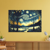 Meserizing Van Gogh-inspirierte Nachtlandschaft - Leinwanddruck (Insitu (Wohnzimmer))