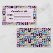 Meseros Seating Plan Boda Divertida Lila Azul Platzkarte (Vorne/Hinten)