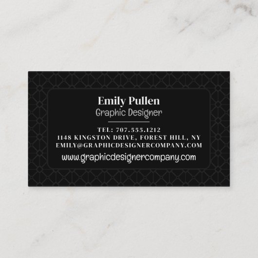 Mesh Graphic, Graphic Designer Visitenkarte (Rückseite)