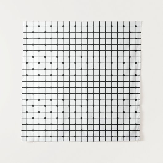 Mesh pattern monochrome geometric wandteppich (Vorderseite)