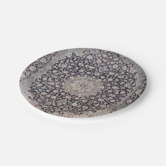 Mesh Persia Dusty Blue Dunkelgrau  Pappteller (Schrägansicht)