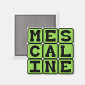 Meskalin, Halluzinogenes Arzneimittel Magnet (Vorderseite/Rückseite)