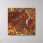 Mesmerisieren der Abstrakten dunkelroten Goldkompo Leinwanddruck (Vorderseite)