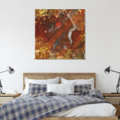 Mesmerisieren der Abstrakten dunkelroten Goldkompo Leinwanddruck (Insitu (Schlafzimmer))