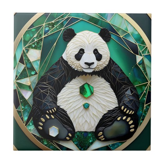 Mesmerisieren geometrischer Panda Fliese (Vorderseite)