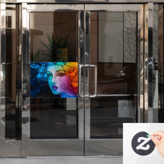 Mesmerisieren Lady Face gestanztes Glas 3D Alkohol Fensteraufkleber (Büro Tür)