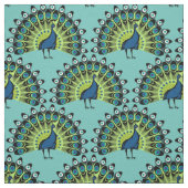 Mesmerisieren von Blauem und Grünem Pfauenmuster Stoff (Muster)