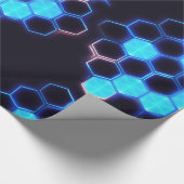 Mesmerisieren von Holografisch Cyberpunk Hexagon T Geschenkpapier (Ecke)