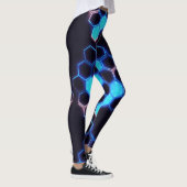 Mesmerisieren von Holografisch Cyberpunk Hexagon T Leggings (Rechts)