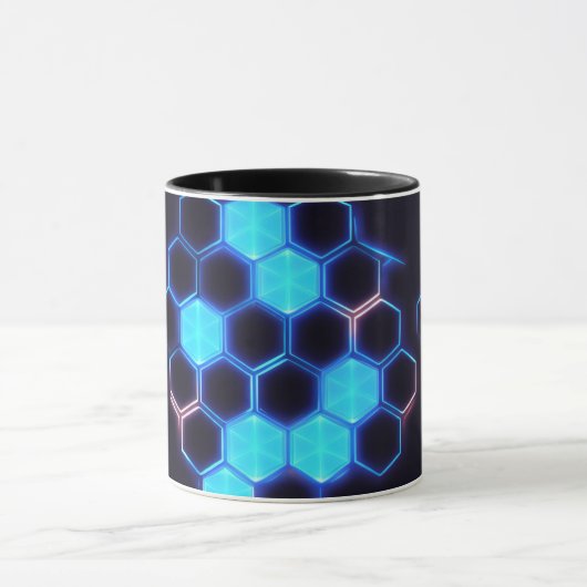Mesmerisieren von Holografisch Cyberpunk Hexagon T Tasse (Zentrum)