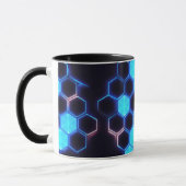 Mesmerisieren von Holografisch Cyberpunk Hexagon T Tasse (Links)