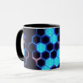 Mesmerisieren von Holografisch Cyberpunk Hexagon T Tasse (Vorderseite Links)