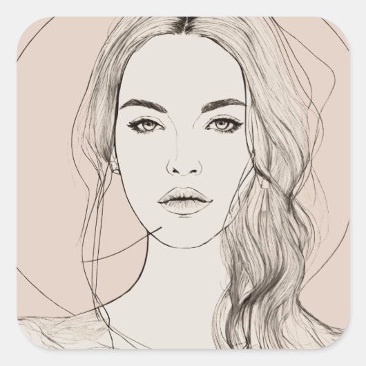 Mesmerisierende Augen, schöne Lippen !! Quadratischer Aufkleber (Vorderseite)
