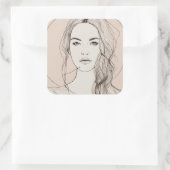 Mesmerisierende Augen, schöne Lippen !! Quadratischer Aufkleber (Tasche)