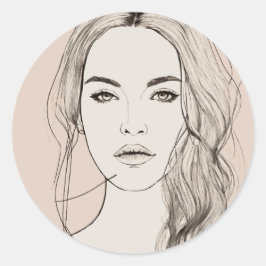 Mesmerisierende Augen, schöne Lippen !! Runder Aufkleber