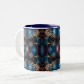 Mesmerisierende Swirling Mandelbrot Motifs - Frakt Zweifarbige Tasse (Vorderseite Links)
