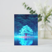 Mesmerisierender Blauer Tree auf dem Azurblau Postkarte (Stehend Vorderseite)