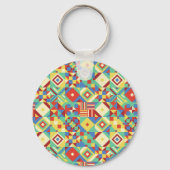 Mesmerisierter Formen Geometrischer Schlüsselanhän Schlüsselanhänger (Rückseite)