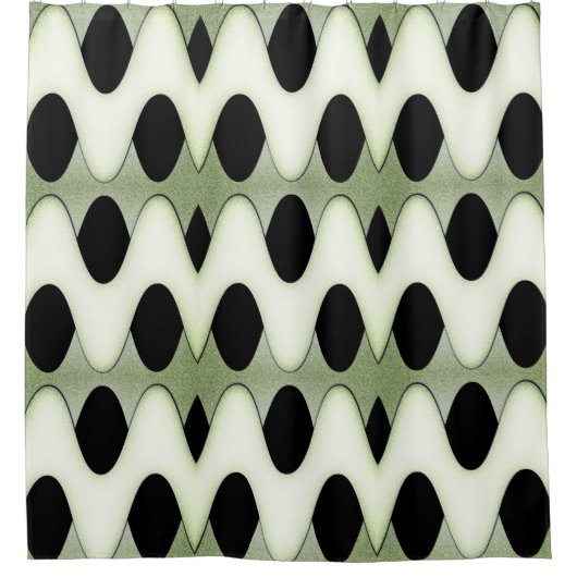 Mesmerisierwellen erzeugen modernes Design Grün Duschvorhang (Vorderseite)