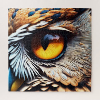 Mesmerizing Owl Eye - Vivid Wildlife Detail Puzzle