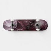 Mesmerizing Purple Stars and Smoke Skateboard (Horizontal)
