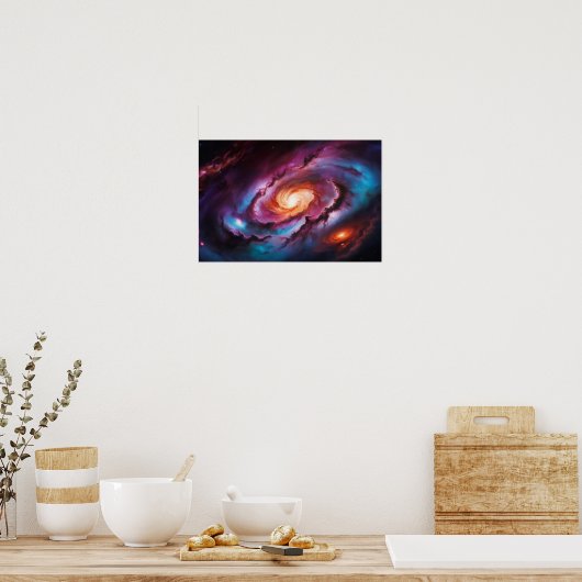 Mesmerizing Spiral Galaxy: Cosmic Vortex Poster (Küche)