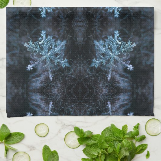 Mesmorisierende Schneeschristall Geschirrtuch (Gefaltet)