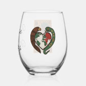 Mesoamerican Emperor Medallion Aztec/Mayan Person Weinglas Ohne Stiel (Rückseite)