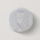 Mesotheliom Awareness Ribbon Angel Button (Vorderseite)
