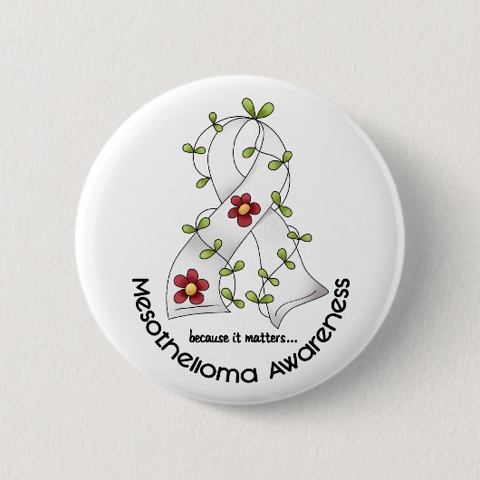 Mesotheliom-Blumen-Band 1 Button (Vorderseite)