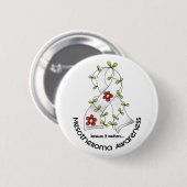 Mesotheliom-Blumen-Band 1 Button (Vorne & Hinten)