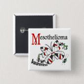 Mesotheliom des Buntglas-Schmetterlings-2 Button (Vorne & Hinten)
