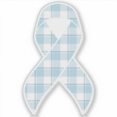 Mesothelioma Awareness Plaid Light Blue Ribbon Aufkleber (Vorderseite)