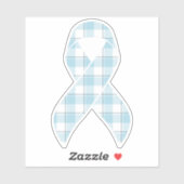 Mesothelioma Awareness Plaid Light Blue Ribbon Aufkleber (Blatt)