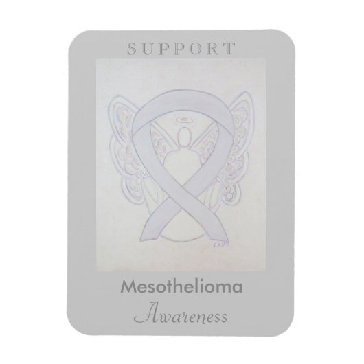 Mesothelioma Awareness Ribbon Angel Custom Magnet (Vertikal)
