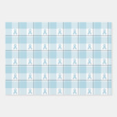 Mesothelioma Cancer Awareness Plaid Light Blue Geschenkpapier Set (Vorderseite 2)