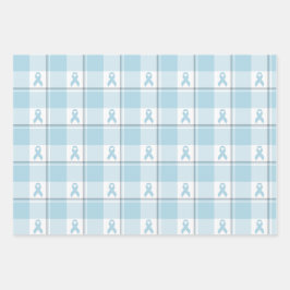 Mesothelioma Cancer Awareness Plaid Light Blue Geschenkpapier Set