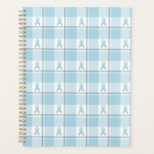 Mesothelioma Cancer Awareness Plaid Light Blue Planer (Vorderseite)
