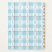 Mesothelioma Cancer Awareness Plaid Light Blue Planer (Rückseite)