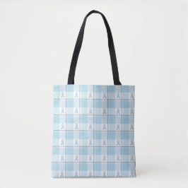 Mesothelioma Cancer Awareness Plaid Light Blue Tasche