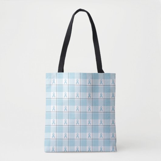 Mesothelioma Cancer Awareness Plaid Light Blue Tasche (Vorderseite)