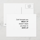 Mess aufgeben postkarte (Vorne/Hinten)