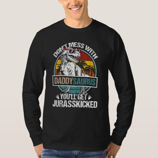 Mess dich nicht mit Daddy Saurus T Rex Dinosaur Va T-Shirt (Vorderseite)