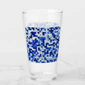 Mess kleiner Quadrate, blau mit weiß Glas (Vorderseite)