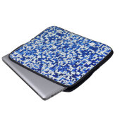 Mess kleiner Quadrate, blau mit weiß Laptopschutzhülle (Vorne Knopf)